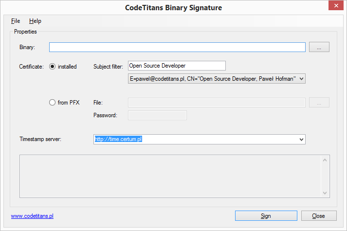 Signature Application Preview